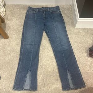 Hudson split front hem Barbara Straight Jeans